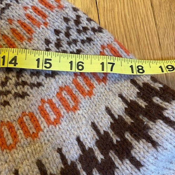 Vintage Fair Isle Sweater Handmade Knit 100% Wool Cardigan Womens Size Medium - Picture 6 of 9